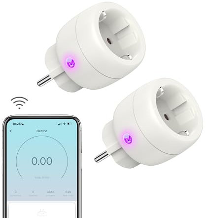UCOMEN Wlan Steckdose mit Strommessung, TÜV-zertifiziert, Alexa Smarte Wifi zeitschaltuhr stromzähler Steckdosen,2.4GHz, Smart Life APP, 2er Pack