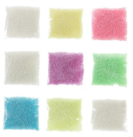 Amosfun 9piezas Arena Luminosa Para Decoración Diy Partículas Fluorescentes Para Jarrones y Botellas De Deseos Arena Que La Oscuridad Accesorio Creativo Para Manualidades