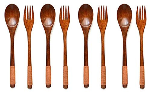 MRNHA 8 StüCk 9 Japanese Set KüChen Geschirr Natur Besteck Abendessen Besteck Set