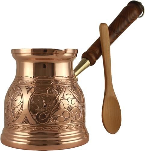 Serie IST 2024 (XXXL) - 1000 ml/34 fl.oz, caffettiera turca greca araba in rame inciso, caffettiera da piano cottura, Cezve, Ibrik, Briki, scalda latte/burro, realizzato a mano in Turchia (rame)