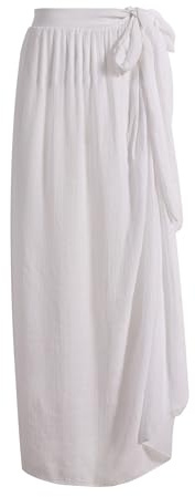 Shengxi Damen Sarong Pareo für den Strand, Sommer Lang Strandkleid Strand Wickelrock Sexy Stilvoller Bikini Vertuschen In Unifarben zum Tragen über Badeanzügen, Side Strappy Sarong Strandrock Frauen