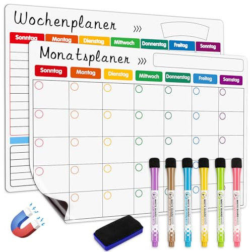 Wochenplaner Abwischbar, Wochenplaner Magnetisch,Geeignet für Kühlschrank Wochenplaner und Monatsplaner, Familienplaner, Kinde, Belohnungstafel Kinder (42 x 30 cm)