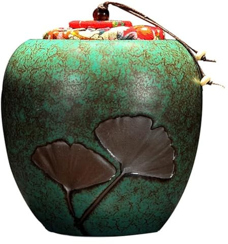 NFOQRVKW Teegläser Retro-Teedose aus grober Keramik, kleine chinesische Tee-Vorratsdose mit Deckel, Dekoration, traditionelle chinesische Porzellan-Dosen for losen Tee, Dosen, Teedose for Zucker