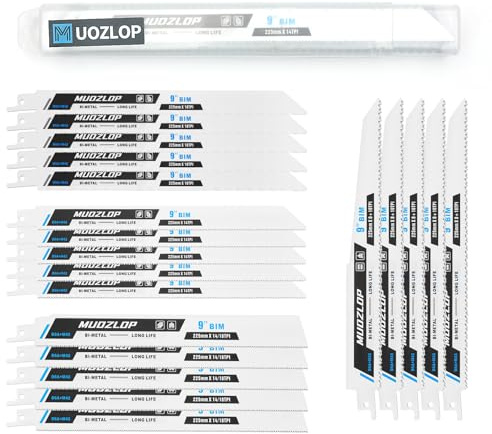 MUOZLOP 20 Pack Säbelsägeblätter Set für Holz/Metall (20Stück A) | Sägeblätter für Säbelsäge aus CRV & BIM,Säbelsägeblätter inkl Box (20Stück A)
