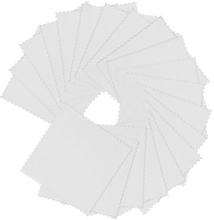 WRITWAA 50 Paños de Limpieza para Joyas de Plata y Latón Tela de Gamuza, Fáciles de Transportar para Uso Diario y Pulir Joyas Eficazmente