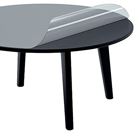 Transparente runde Tischabdeckung, wasserdichter Tischschutz für Glastische, leicht zu reinigende Schreibtischunterlage für Esszimmer und Büro, anpassbar, 2,0 mm dick, 165 cm Durchmesser