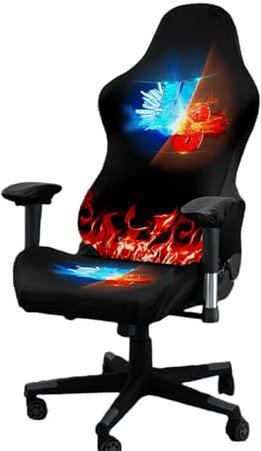 Tedkoo Fundas para Silla de Juego con patrón, Fundas elásticas de poliéster para Asiento de Silla Gamer, 1 Funda Trasera, 1 Funda de Asiento y 1 par de Fundas para reposabrazos(Gaming Motif A)