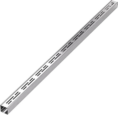 Slim Channel Drain Kit with Metal Grate - Underground Gutter Drainage Solution for Yard Shop Floor Trench Drain Stainless Steel Rainwater Diverter Heavy-Duty Drainage System