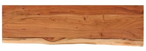 Eleganz Tablero de mesa de madera maciza de acacia con superficie natural, 120 x 40 x 3,8 cm, rectangular, con borde de árbol, duradero y elegante para cocina, salón u oficina