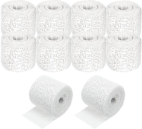 Babybauch Gipsbinden 10er Set | Schnelltrocknende Gipsbinden aus Baumwollgaze für Schwangerschafts-Abdruck, DIY Basteln, Modellbau & Körperabdruck