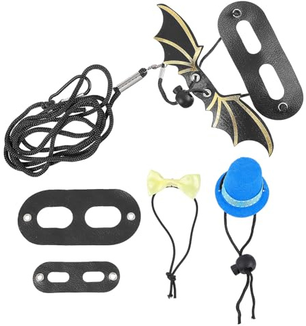 NOLITOY Sombrero Navideño Ajustable para Lagarto con Pajarita y Correa, Conjunto de 3 Piezas en Azul, Accesorio para Reptiles y Suministros para Mascotas en Fiestas y Celebraciones