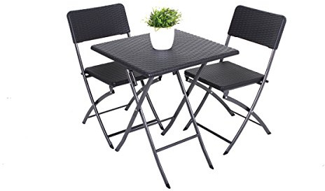 Gravidus stilvolles 3-teiliges Balkonmöbel-Set Rattan-Optik wetterfest belastbar bis 300 kg ideal für gemütliche Stunden im Freien