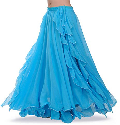 ROYAL SMEELA Falda Danza del Vientre Mujer Traje de Falda largas la Danza del Vientre Vestido Falda chifón de práctica de Baile Ropa de Rendimiento Falda Flamenca Disfraz Mujer