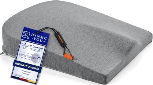 DYNMC you Keilkissen Stuhl Mittelhart H3 – Ergonomisches Sitzkissen aus Memory Foam – Von Experten Entwickelt – Kissen für Rücken & Haltung – Für Bürostuhl, Home Office, Auto – Waschbar – 40x40cm