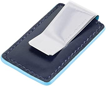 Piquadro - Geldklammer Blue Square aus Leder - Unisex - Nachtblau | Slim-Format, Elegant und Fein verarbeitet, Robust, Täglicher Gebrauch