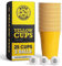 BeerBaller® Yellow Cups - 25 gobelets Jaunes Beer Pong & 3 balles de bière Pong | Lavable au Lave-Vaisselle & réutilisable | 473ml - 16oz gobelets de fête | Set de gobelets de bière Pong