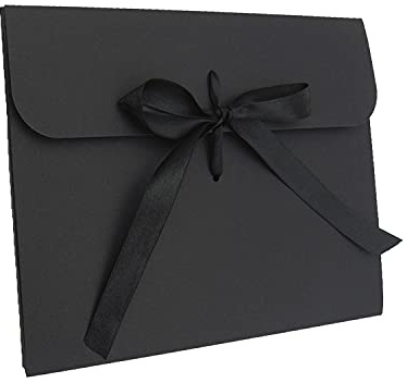 10pcs Kraft Gift Card Envelope Boxes with Ribbon Rectangle Present Envelope Boxes Retro Textured Cardboard Greeting Cards Envelopes Solid Color Party Invitation Envelopes for Wedding Birthday Business