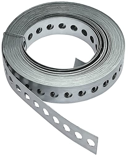 AERZETIX - C49720 - Montageband - 25mm - Gerade gelocht - aus verzinkter Stahl - 10 Meter - Ø8mm - flexible Bandbefestigung Unterstützung
