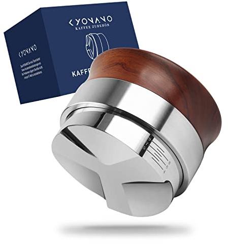KYONANO Kaffeeverteiler 51mm Espresso Ausgleichwerkzeug, verteilt den Kaffeepulver gleichmäßig auf dem Tamper, Barista-Werkzeug, aus Huanghua-Li-Holz gefertigt, höhenverstellbar von 4-7 Millimeter.