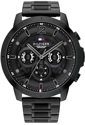 Tommy Hilfiger Analogue Multifunction Quartz Watch for Men with Black Stainless Steel Bracelet - 1710494