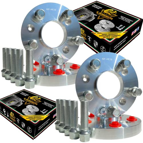 IGP Kit 4 Distanziali Ruote 12 + 12 mm Compatibili Skoda Yeti Superb Kodiaq Karoq Enyaq + 20 bulloni in Acciaio