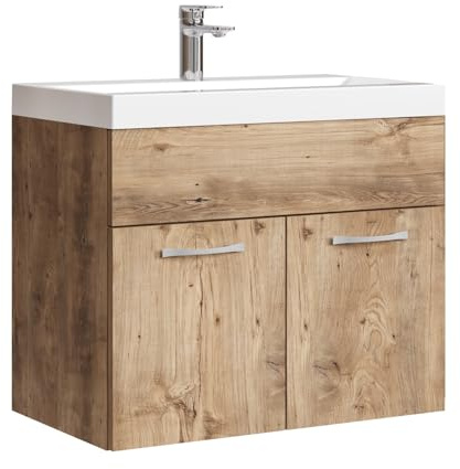 Badplaats B.V. Mueble de baño Montreal Conjunto 01 60 x 35 cm - Roble Castaño - Mueble de baño con Lavabo