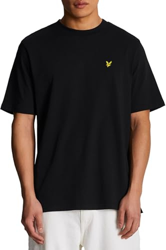 Lyle & Scott Premium T-shirt för män – 100% bomull | andningsbar och grundläggande design | XS-XXL, Z865 Jet Black, L