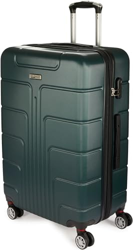 BRUBAKER Miami Resväska - Expanderbar Hårdskalig Trolleyväska med Kombinationslås, 4 Hjul och Bekväma Bärhandtag - ABS Väska 49 x 76,5 x 32 cm - Hårdskalig Väska (XL - Mörkgrön)