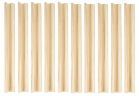 LNQ LUNIQI Holz Domino Halter, 10 Stück Spiel Ständer, 19cm Tablett Spielezubehör Racks für Mexikanischer Zug Mahjong Fliesen, Helle Holzfarbe