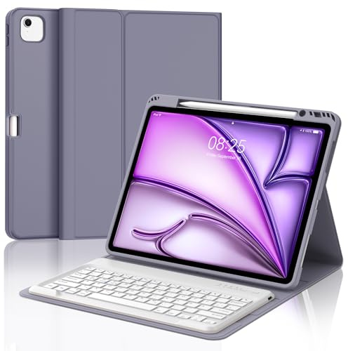 IVEOPPE Hülle Tastatur für iPad Air 13 M4 2026, Deutsches QWERTZ Layout, Magnetisch Bluetooth Keyboard für iPad Air 13 Zoll 2026 M4/2025 M3/2024 M2, Lila