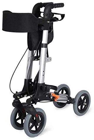 UHJKLA déambulateur Tout Terrain Pliable Mobilité Walker Rollators 4 Roues avec Siège, Personnes Âgées Walker Chariot Panier Marche Assistée Quatre Roues Fauteuils Roulants Cad