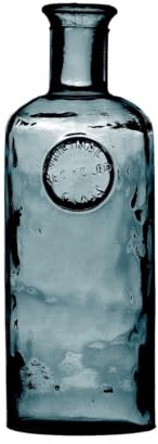 Massive Flaschenvase (Dickes Glas) Malea aus recyceltem Glas 2,3L | Bottle Vase für Blumen-Arrangements, Tischdekoration, Deko - Blumen Vase aus mehrschichtigem Quarzglas (Saphir)