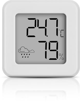 Digital Indoor Thermometer Hygrometer Mini， Room Temperature Monitor and Humidity Meter Temperature Humidity Gauge (white-1pack)