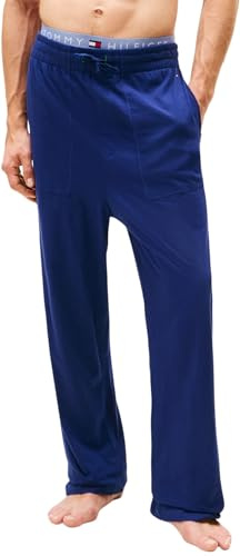 Tommy Hilfiger Pantalón de pijama Hombre Jersey Pj Pant holgado, Azul (Preppy Navy), M