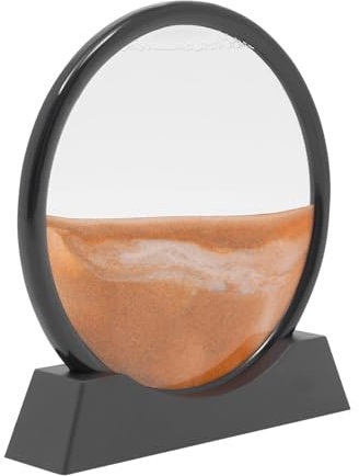 ClearFragrans WTD - Quadro in sabbia mobile 3D Quicksand, paesaggio di sabbia in movimento, pittura rotonda a 360°, pittura a sabbia fluida per ufficio, decorazione desktop (giallo)