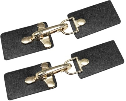 Angoily Modische Knebelknöpfe Anti Wear und Robust aus Leder und Metall 2 Stück Schwarz Stilvolles Design für Jacken und Mäntel für Jede Gelegenheit