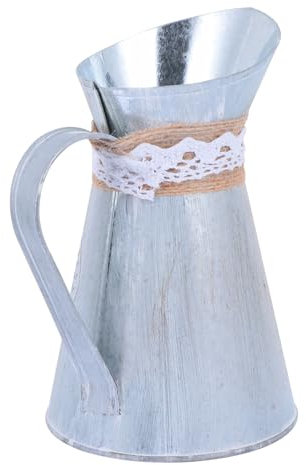 Luxshiny 2 Piezas Maceta de Hierro de Cubo de Metal Estilo Rústico Maceta de Jardinería para Decorar Interiores y Exteriores