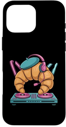 Croissant Dj Avec Casque Et Platines Coque pour iPhone 16 Pro Max