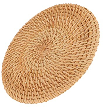 Gatuida Tovaglietta Protezione dal Calore e Antigraffio in Rattan Marrone Intrecciata Raffinata Naturale e Resistente per Tavolo da Pranzo e Cucina