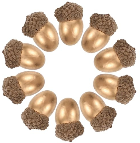 BESTYASH 25 Stück Teiliges Künstliche Goldene Eicheln Retro Deko Realistische Weihnachtsdeko für Tisch DIY Basteln Festliche Simulation Nüsse ohne Geruch Farbintensiv und Langlebig