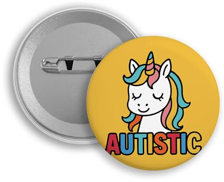 Micchoin Autism Awareness Pin Badge: High-Visibility Fade-Resistant 2.3 Round Button 1 Pcs with Orange Gift Box for Denim Jackets Backpacks Lanyards April Awareness Month Kids Adults