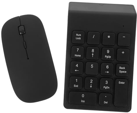 Clavier Numérique sans Fil Souris Noire Abs pour Ordinateur Portable | Liaison sans Fil, Fonctionnement Fluide, Usage Bureau et Maison, Design Simple et Pratique
