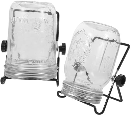 SUPVOX 2 Set Kit Germogliatore Completo Barattoli in Vetro Coperchi in Acciaio Resistente Reti Filtranti e Supporti per Microgreens e Germogli di Fagioli Controllo umidità Ottimale per