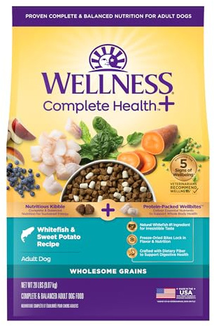 Wellness Complete Health+ Dry Dog Whitefish & Sweet Potato Recipe (20 Pound Bag)