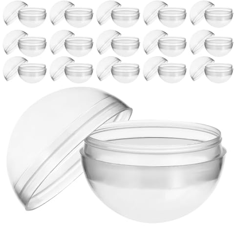 Veemoon 60Mm Round Plastic Vending Capsules 60Pcs Empty Refillable Storage Balls for Gumball Machines, Candy, Bead Display, and Prize Packaging