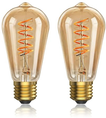 4W E27 LED Vintage Glühbirne, Dimmbar Edison Lampen, 2200K Amber Warmes