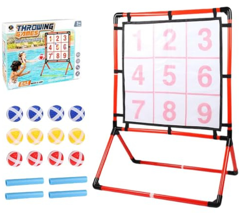 Juego Lanzamiento Jardín Juguetes interactivos de Estrategia educativos | juego de lanzamiento de pelotas adhesivas al blanco para exterior Para niños adultos familia interior exterior jardín