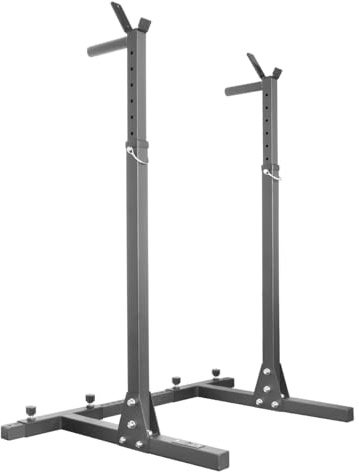 Strength Shop - Kniebeugenständer - Schwarz - Verstellbar Squat Stand in Höhe und Breite Mit Dip-Barren-Aufsätzen - Rated to 250kg