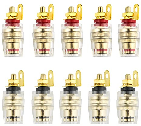 WMYCONGCONG 10 PCS 4mm Banana Plug Socket Connector Binding Post for Amplifier Speaker Terminal In-Wall Plate