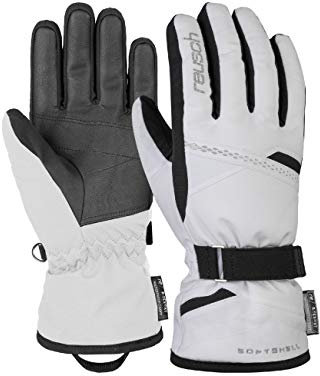 Reusch Hannah R-TEX® XT Winddichte, wasserdichte, extra atmungsaktive und warme Winterhandschuhe Fingerhandschuhe Schneehandschuhe Skihandschuhe für Damen, White/Black, 6